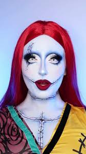 JACK SKELLINGTON & SALLY STITCHES💀🪡 #Fyp #Makeup #HalloweenMakeup  #JackSkellington #SallyStitches #TheNightmareBeforeChristmas