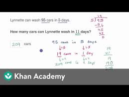 Workers 1 60 60/1 2 30 30/2 = 15/1 3 20 20/3 we can use proportions to solve problems where one of the numbers in the proportion is missing. Rate Problems Video Intro To Rates Khan Academy
