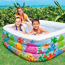 Amazon Com Intex Swim Center Clearview Aquarium Inflatable Pool 62 5 Quot X 62 5 Quot X 19 5 Quot For Ages Inflatable Pool Pool Inflatable Swimming Pool