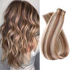 Coffee and cream brown and blonde. Licoville 18inches 6 613 Chestnut Brown Bleach Blonde 18 Hair Extensions Tape In Human Hair Chestnut Brown To Bleach Blonde Highlights 40grams 20pcs Silky Straight Invisible Tape Ins Amazon In Beauty
