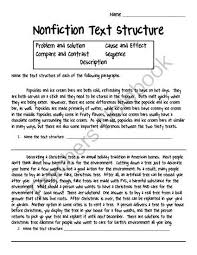 Nonfiction Text Structure Worksheet Nonfiction Text Structure Text Structure Worksheets Text Structure