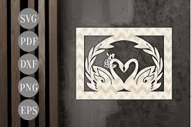 Download Customizable Swan Couple Papercut Template Wedding Card Svg Pdf Dxf By Personal Epiphany Thehungryjpeg Com