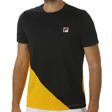 Diego schwartzmann (17) john isner (17) alle filter anzeigen. Fila Leon T Shirt Herren Schwarz Gelb Online Kaufen Tennis Point