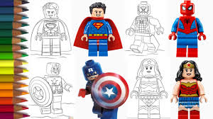 40+ gambar mewarnai lego nexo knights. Mewarnai Lego Spiderman Captain America Superman Youtube