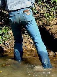 Grease black oiled leather with mesh. 03 Ws Feeling With Wet Boots In Pond Mud Bottom Levi Wrangler Flickr