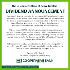 Subscribes to the standards of lending practice which are monitored by the lending standards board. Co Op Bank Kenya On Twitter Dividend Notice