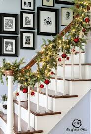 Top Indoor Christmas Decorations On Pinterest Christmas Celebration All About Christmas Christmas Banister Christmas Entry Christmas Decorations