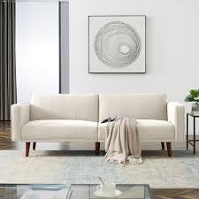 Garren square arm sofa wayfair credit. Corrigan Studio Warner 85 43 Linen Square Arm Convertible Sofa Reviews Wayfair