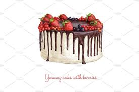 Hahaaaa i'm so good at naming things. Delicious Sweet Cake Set Sweet Cakes Cake Drawing Cake Illustration