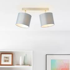 Trouvez le cadeau fait main parfait, des vêtements vintage et tendance, des bijoux uniques et plus encore. Moderne Deckenleuchte Mit Stoffschirmen 2 Flammig Max 40 Watt Aus Metall Textil In Chrom Grau