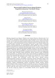 Majlis apresiasi graduan fpe 2019! Pdf Representatif Leksikal Ukuran Sebagai Metafora Linguistik Berdasarkan Teks Klasik Melayu Representatives Of Lexical Ukuran As Linguistics Metaphors Based On Malay Classic Text