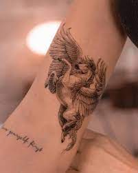 See more ideas about pegasus tattoo, pegasus, horses. Pegasus Tattoo On Summer Soderstrom S Inner Arm