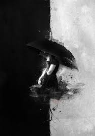 Art Black And White Pictures To Color Girl With Umbrella Black White Art Poster Color Painting Painting Digital Painting Techniques