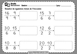 Ejercicios de RESTAS de FRACCIONES con Igual Denominador