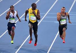 While he won a bronze in every 100m and 400m relay in @015 beijing world championships, he. Usain Bolt Powers Through To 100m Final At Rio Olympics To Set Up Duel With Justin Gatlin Daily Mail Online