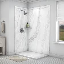 Flexstone Elegance 2 Calypso Panel Kit Shower Wall Surround Common 48 In X 36 In Actual 48 In X 36 In Lowes Com In 2020 Bathroom Shower Walls Shower Wall Marble Shower Walls