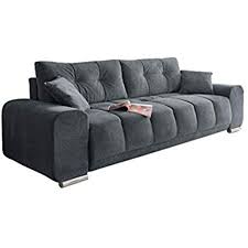 Wenn du dein sofa mit wasser reinigst, nutze am besten destilliertes oder abgekochtes wasser. Lifestyle4living Big Sofa In Grau Schwarz Mit Schlaffunktion Und Bettkasten Kunstleder Xxl Couch Inkl 3 Extragrossen Rucken Kissen Und Xxl Couch Sofa Couch
