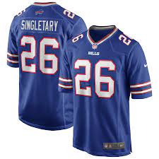 Ob du richtig ausgestattet mit nfl trikot zur super bowl party kommen möchtest oder die neueste nfl cap von deinem lieblingsteam suchst. Buffalo Bills Nike Game Trikot Altes Konigsblau Devin Singletary Herren
