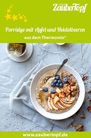 Porridge Mit Apfel Und Heidelbeeren Rezept Fur Den Thermomix Rezept Heidelbeeren Rezepte Desserts Thermomix Poridge Rezept