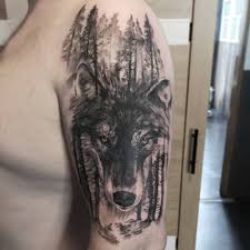 Black And Grey Wolf Tattoo Black And Grey Wolf Sleeve Tattoo Made By John Hudic In Rock N Roll Tattoo Glasgow Wolftattoo Glasgowtat Tattoo Glasgow Rock N Roll Tattoo Sleeve Tattoos