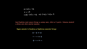 A nu se uita de regula semnelor la inmultire si impartire !! OperaÅ£ii Cu Numere Intregi InmulÅ£irea Si ImpÄƒrÅ£irea Lectii Virtuale Ro Youtube