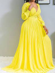 Je Viens De Trouver Un Article Surprise Sur Saramart Avec La Livraison Gratuite Faire Un Essai Http Yellow Plus Size Dresses Plus Size Dress Casual Ruffle