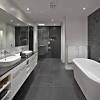 Designed with elegant shades of black and gray in a chic, random variation. 1