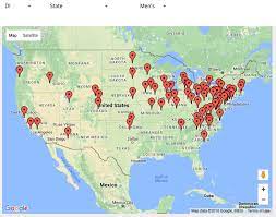 Map Of Division 1 Colleges College Locations Wrestling Recruit