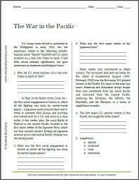 The War In The Pacific Reading Worksheet Student Handouts World History Teaching High School American History History Worksheets
