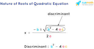 The discriminant indicates what type of root the equation has and helps to solve the quadratic equation. Quadratic Equation Formula Examples Quadratic Formula