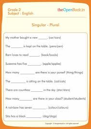 Pens, books, boys, tables, apples, grade 2 singular plurals. Printable Worksheets For Kids Cbse Theopenbook In