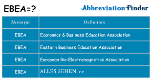 Das produkt ebea bewa ist weiterhin der massstab für einen hochwertigen, vielseitigen und baustellengerechten rückbiegeanschluss. Was Bedeutet Ebea Ebea Definitionen Abkurzung Finder