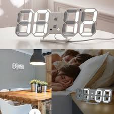 Buy led digital wall clock and get the best deals at the lowest prices on ebay! Digital 3d Led Wall Clock Alarm Snooze Watch 12 24 Hour Display Usb Modern Walmart Com Walmart Com