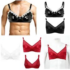 Sissy Mens Wet Look Bralette Underwear Tops Training Bra Crossdresser  Custome | eBay