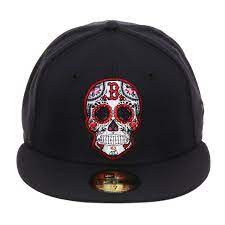 Exclusive New Era 59fifty Boston Red Sox Sugar Skull Hat Navy Hat Club New Era 59fifty Skull Hat Hats