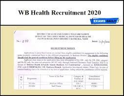 The west bengal state health and family welfare (wb health) has released the wb health exam date 2021 of the . Wb Health Recruitment 2020 Out