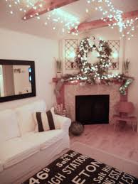 Hang Little White Icicle Lights The Full Length Of The Living Room From The Rafters It Feels Magical A Christmas House Lights Christmas Decorations Living Room