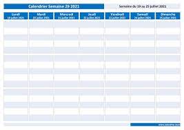 Calendrier 2020 2021 à imprimer gratuit. Semaine 29 2021 Dates Calendrier Et Planning Hebdomadaire A Imprimer