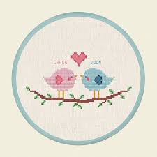 144 x 163 • design area: Love Birds Personalizable Cross Stitch Pattern By Andwabisabi 8 00 Cross Stitch Patterns Stitch Patterns Cross Stitch Bird