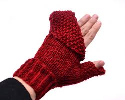 You can knit mittens on straight needles ! Crimson Converti Mitts Free Knitting Pattern Expression Fiber Arts A Positive Twist On Yarn