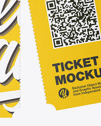 Download Paper Ticket Mockup In Stationery Mockups On Yellow Images Object Mockups