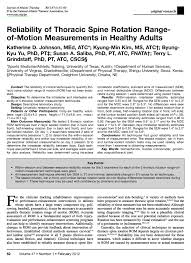 Pdf Reliability Of Thoracic Spine Rotation Range Of Motion