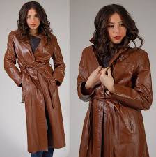 Vintage 70s Leather Trench Coat Chocolate Brown By Lotusvintageny 125 00 Brown Leather Coat Leather Trench Coat Leather Coat Womens