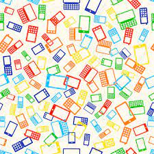 Download premium illustration of abstract memphis mobile phone wallpaper by adjima about story, instagram story, dark phone wallpapers, abstract and. Seamless Pattern With Many Mobile Devices Phone On Light Background Vector Illustration Royalty Free Cliparts Vectors And Stock Illustration Image 24541597