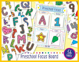 printable preschool focus board 56 cards in 2019