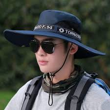 Fashionable Blue Outdoor Sun Hat for Men