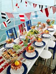 Coming up with ideas for a party can be overwhelming, especially on a boat rental. Boat Dining Nautical Party Tablescapes Dinner Party