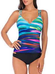 V Neck Tankini Swimsuits For Women Criss Cross Back Two Piece Swimwear Plus Size Tummy Control Tankini Swimsuits For Women Tankini Tankini Swimsuits