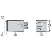 Schneider Electric RUMC21P7 universal plug-in relay - Zelio RUM - 2 C/O -  230 V AC - 10 A