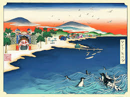 Motion Pictures Of St Kilda Beach In Modern Ukioy E Style Click The Link To See The Melbourn E Collection Ukiyo E Ukiyoe Melbour Ukiyoe St Kilda Melbourn